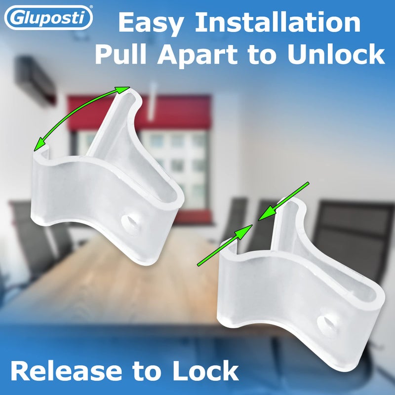 Gluposti 25 Clear Ceiling Grid Clips & 25 S-Hook Sign Hanging Kit, Light-Duty Suspended Tile Drop Ceiling Hooks for Hanging Classroom Decorations, Office Decor, Retail Signs, 0.75" W x 1" H - Image 4